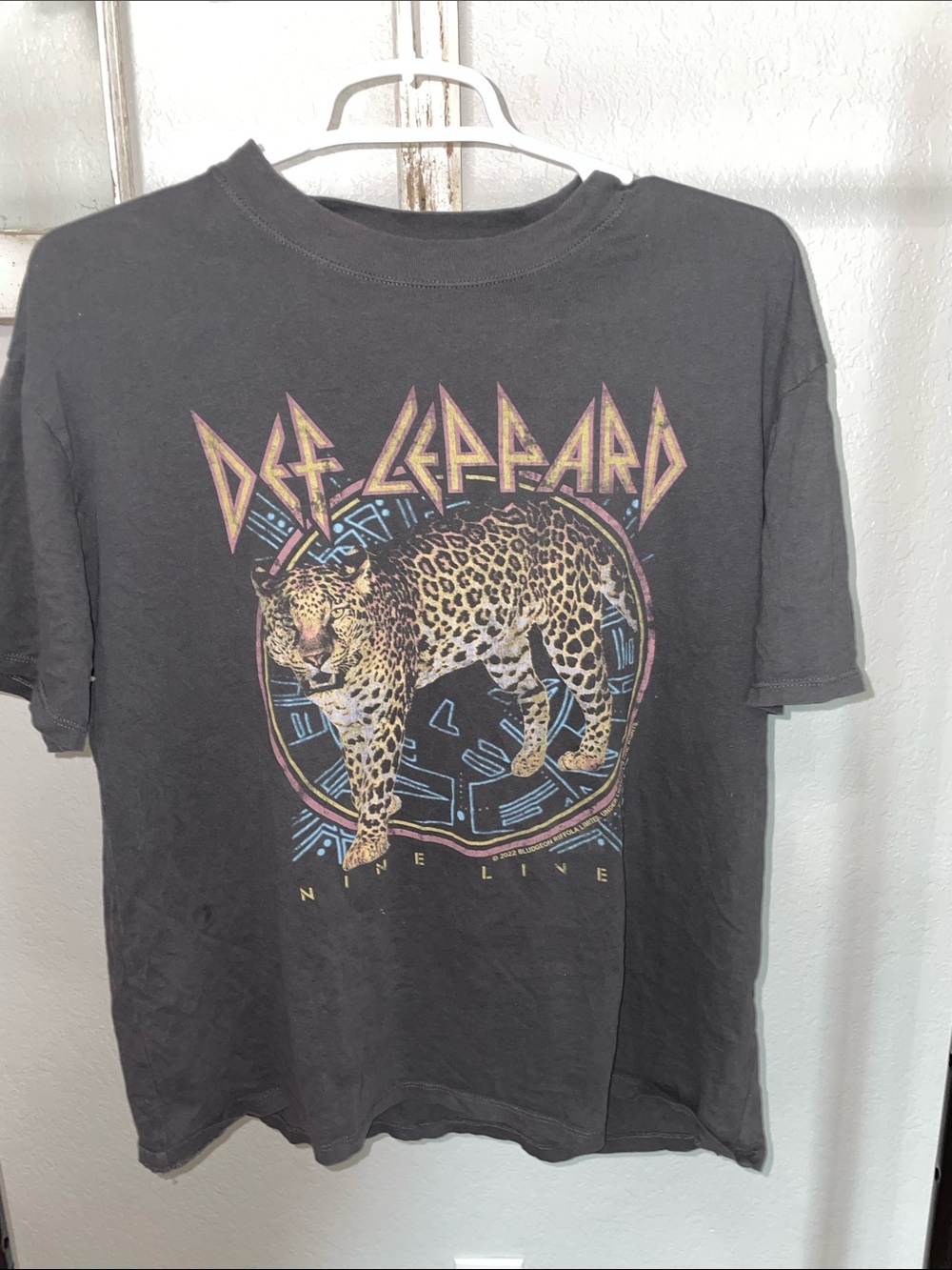 Def Leppard Graphic Band Tee - Black with Leopard Print